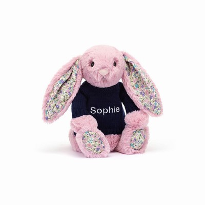 Jellycat Blossom Tulip Bunny with Navy Jumper New Zealand | IRQCO7018